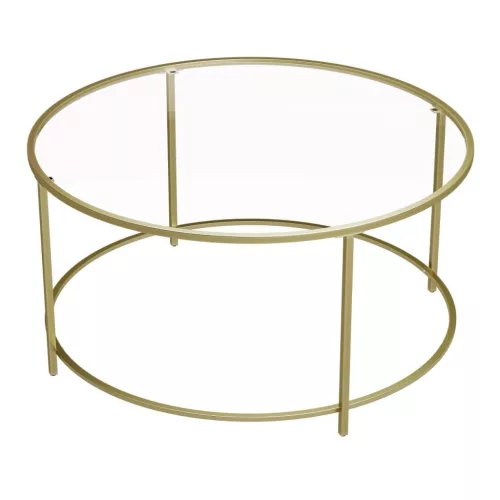 vasagle-masuta-de-cafea-rotunda-cu-blat-din-sticla-auriu-84x84x45cm