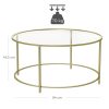 vasagle-masuta-de-cafea-rotunda-cu-blat-din-sticla-auriu-84x84x45cm