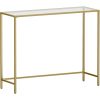 vasagle-masa-consola-cu-cadru-metalic-blat-din-sticla-securizata-auriu-100x35x80cm