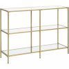 vasagle-masa-consola-cu-rafturi-cu-blat-din-sticla-securizata-auriu-100x30x73cm