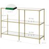 vasagle-masa-consola-cu-rafturi-cu-blat-din-sticla-securizata-auriu-100x30x73cm