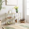 vasagle-masa-consola-cu-rafturi-cu-blat-din-sticla-securizata-auriu-100x30x73cm