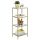 vasagle-raft-de-depozitare-metalic-cu-rafturi-din-sticla-4-niveluri-auriu-40x30x95cm