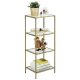 vasagle-raft-de-depozitare-metalic-cu-rafturi-din-sticla-4-niveluri-auriu-40x30x95cm