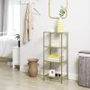 vasagle-raft-de-depozitare-metalic-cu-rafturi-din-sticla-4-niveluri-auriu-40x30x95cm