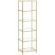 vasagle-raft-de-depozitare-metalic-cu-rafturi-din-sticla-6-niveluri-auriu-40x30x177cm