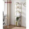vasagle-raft-de-depozitare-metalic-cu-rafturi-din-sticla-6-niveluri-auriu-40x30x177cm