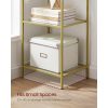 vasagle-raft-de-depozitare-metalic-cu-rafturi-din-sticla-6-niveluri-auriu-40x30x177cm