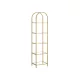 Raft, 5 niveluri, raft din sticlă curbată, structură din metal, auriu și transparent,