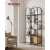 vasagle-raft-de-depozitare-metalic-cu-rafturi-din-sticla-5-niveluri-negru-40x30x183cm