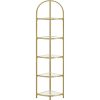 vasagle-raft-de-colt-metalic-cu-rafturi-din-sticla-pentru-baie-bucatarie-auriu-28x28x158cm