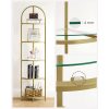 vasagle-raft-de-colt-metalic-cu-rafturi-din-sticla-pentru-baie-bucatarie-auriu-28x28x158cm