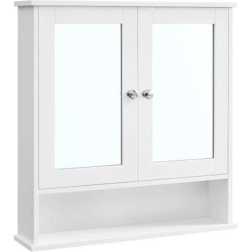 vasagle-dulap-de-baie-cu-oglinda-montabila-pe-perete-alb-56x13x58cm