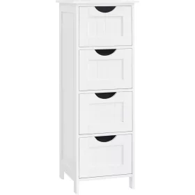 vasagle-dulap-cu-picioare-cu-4-sertare-alb-30x30x82cm