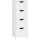 vasagle-dulap-cu-picioare-cu-4-sertare-alb-30x30x82cm
