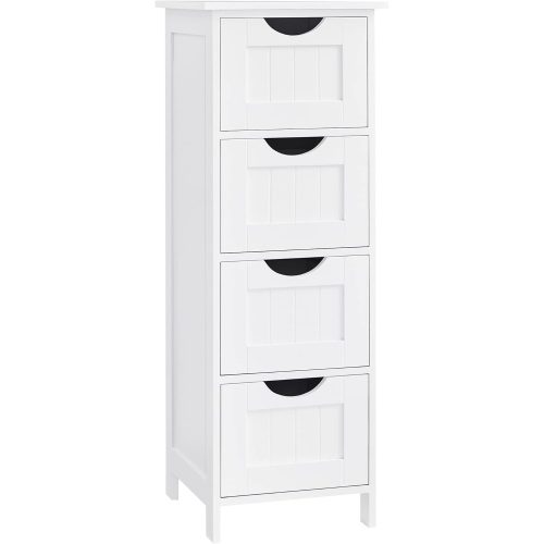 vasagle-dulap-cu-picioare-cu-4-sertare-alb-30x30x82cm