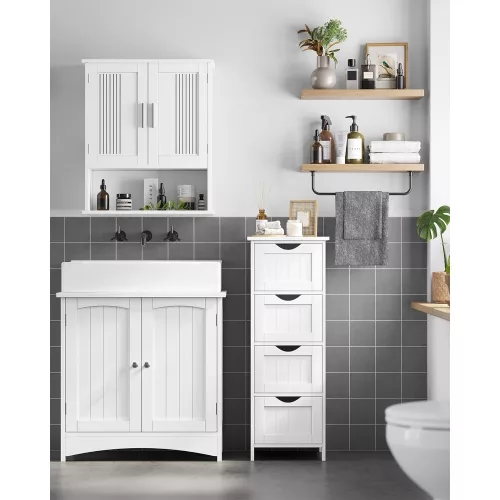 vasagle-dulap-cu-picioare-cu-4-sertare-alb-30x30x82cm