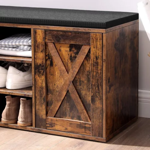 vasagle-bancheta-depozitare-pantofi-cu-9-compartimente-si-dulap-maro-rustic-110x30x48cm