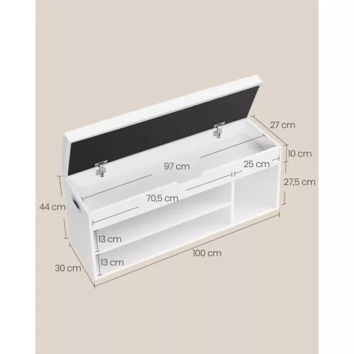 vasagle-bancheta-depozitare-pantofi-cu-sezut-captusit-rabatabila-alb-100x30x44cm