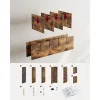 Banchetă depozitare pantofi, cu șezut, 15 compartimente deschise, maro rustic, 105 x 30