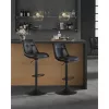 Scaun de bar, înălțime reglabilă, cu tapițerie PU, negru, 43 x 48 x 93-114 cm