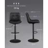 Scaun de bar, înălțime reglabilă, cu tapițerie PU, negru, 43 x 48 x 93-114 cm