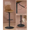 Scaune de bar 2 buc, husă din piele ecologică cusută, cu spătar, reglabil, maro, 44 x