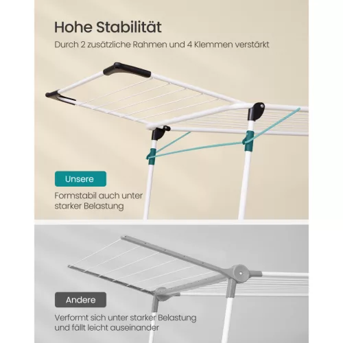 Uscător de rufe, stabil și compact, alb