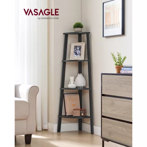 vasagle-biblioteca-de-colt-4-niveluri-gri-carbune-si-negru-33x33x124cm