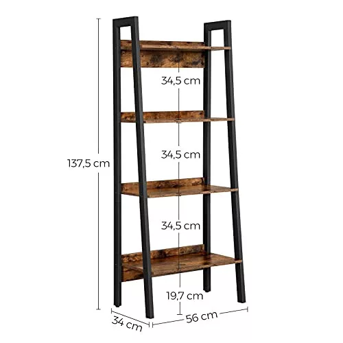 vasagle-raft-de-carti-raft-in-picioare-cu-suport-pentru-spate-maro-rustic-56x34x137cm