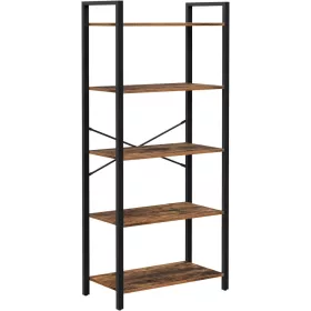 vasagle-raft-de-carti-raft-in-picioare-maro-rustic-66x30x153cm