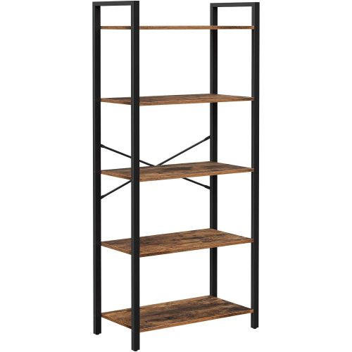 vasagle-raft-de-carti-raft-in-picioare-maro-rustic-66x30x153cm