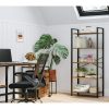 vasagle-raft-de-carti-raft-in-picioare-maro-rustic-66x30x153cm