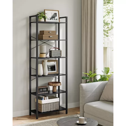 vasagle-raft-de-carti-raft-in-picioare-6-niveluri-negru-abanos-66x30x186cm