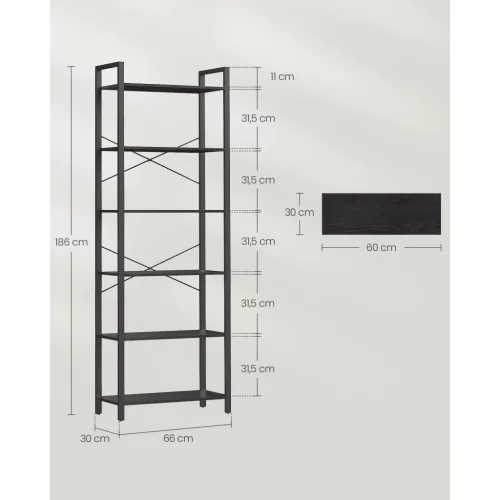 vasagle-raft-de-carti-raft-in-picioare-6-niveluri-negru-abanos-66x30x186cm