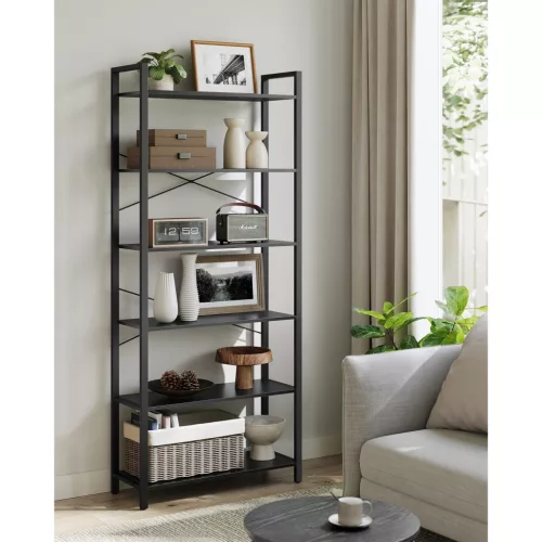 vasagle-raft-de-carti-raft-in-picioare-6-niveluri-negru-abanos-80x30x184cm