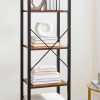 vasagle-raft-de-carti-raft-in-picioare-maro-rustic-39x30x154cm