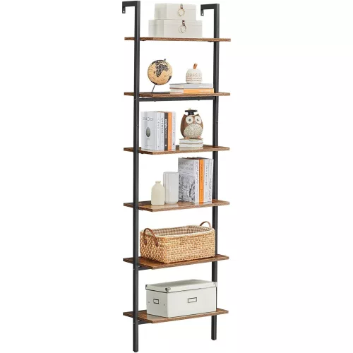 vasagle-raft-de-carti-raft-in-picioare-maro-rustic-204x60x30cm