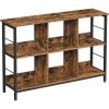 vasagle-raft-de-carti-raft-de-depozitare-6-compartimente-maro-rustic-33-x-120-x-80-cm