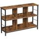 vasagle-raft-de-carti-raft-de-depozitare-6-compartimente-maro-rustic-33-x-120-x-80-cm