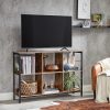 vasagle-raft-de-carti-raft-de-depozitare-6-compartimente-maro-rustic-33-x-120-x-80-cm
