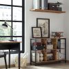 vasagle-raft-de-carti-raft-de-depozitare-6-compartimente-maro-rustic-33-x-120-x-80-cm