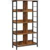 vasagle-raft-de-carti-raft-de-depozitare-maro-rustic-80x33x149cm