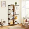 vasagle-raft-de-carti-raft-de-depozitare-maro-rustic-80x33x149cm