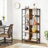vasagle-raft-de-carti-raft-de-depozitare-maro-rustic-80x33x149cm