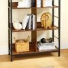 vasagle-raft-de-carti-raft-de-depozitare-maro-rustic-80x33x149cm