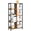 vasagle-raft-de-carti-raft-de-depozitare-maro-rustic-80x33x149cm