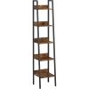 vasagle-raft-scara-biblioteca-ingusta-cu-5-niveluri-maro-rustic-30x34x170cm