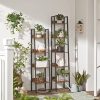 vasagle-raft-scara-biblioteca-ingusta-cu-5-niveluri-maro-rustic-30x34x170cm