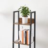 vasagle-raft-scara-biblioteca-ingusta-cu-5-niveluri-maro-rustic-30x34x170cm